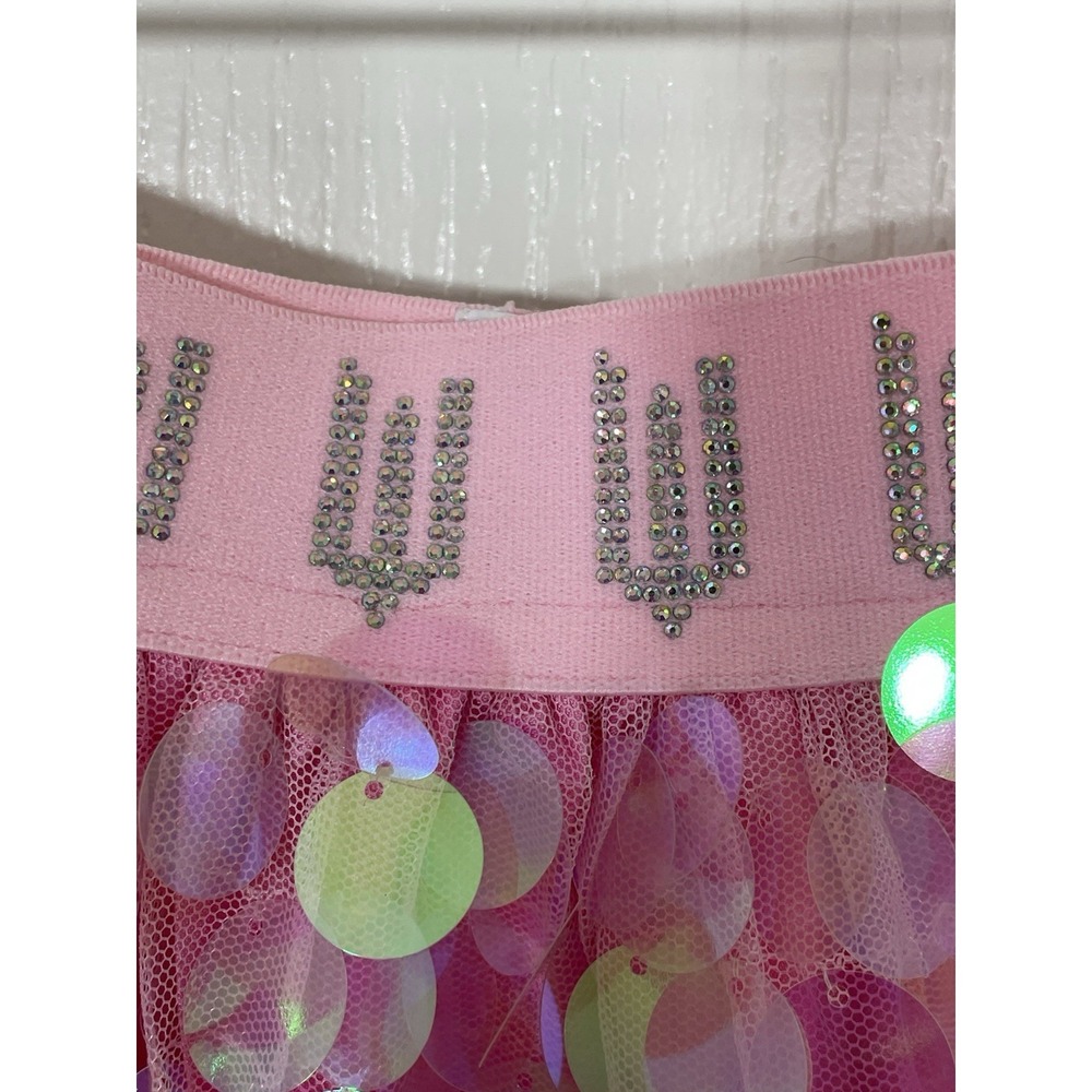 Lola and The Boys Girls Wicked Glinda Sparkle Skirt 14 Pink Shimmer Party Sequin - Picture 3 of 13
